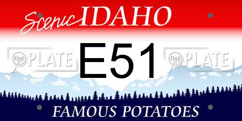 E51 Idaho License Plate