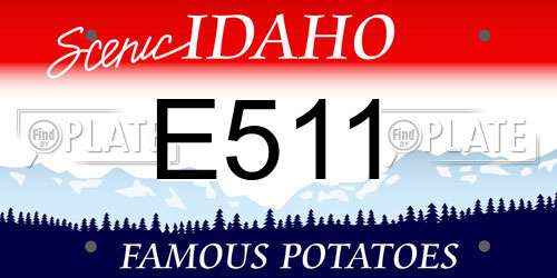 E511 Idaho License Plate
