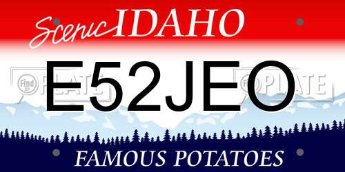 E52JEO Idaho License Plate