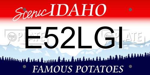 E52LGI Idaho License Plate