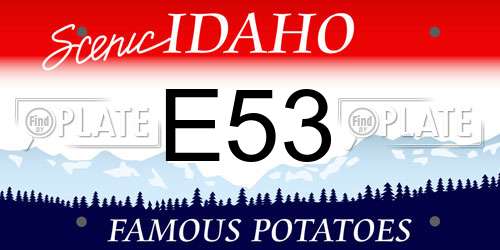 E53 Idaho License Plate