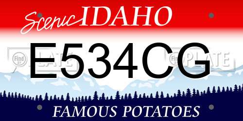 E534CG Idaho License Plate