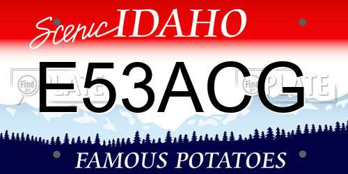 E53ACG Idaho License Plate