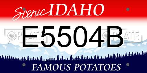 E5504B Idaho License Plate