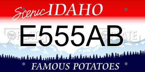E555AB Idaho License Plate