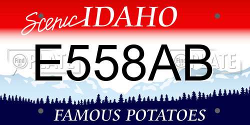E558AB Idaho License Plate