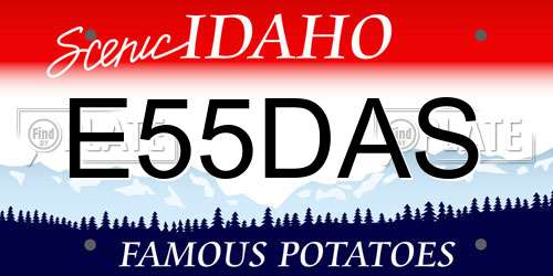 E55DAS Idaho License Plate