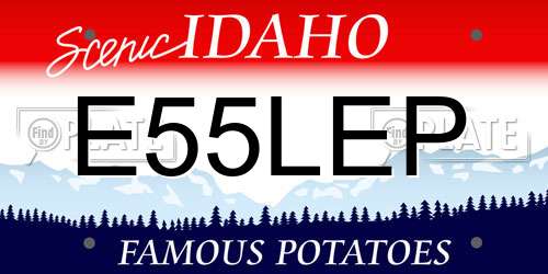 E55LEP Idaho License Plate