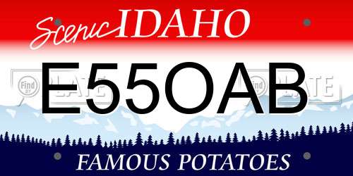 E55OAB Idaho License Plate