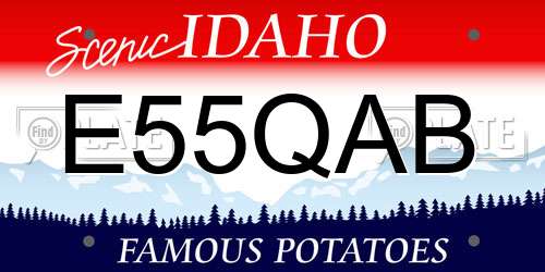 E55QAB Idaho License Plate