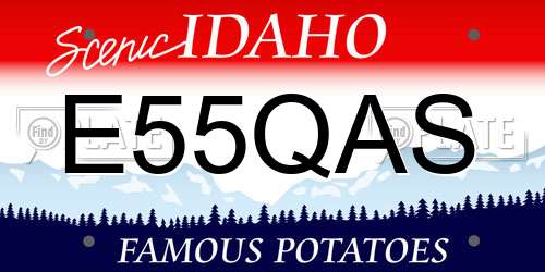 E55QAS Idaho License Plate