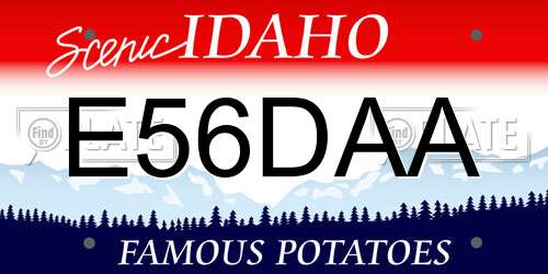 E56DAA Idaho License Plate
