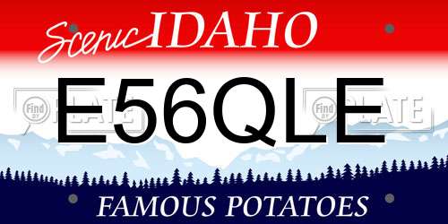 E56QLE Idaho License Plate