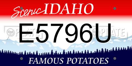 E5796U Idaho License Plate