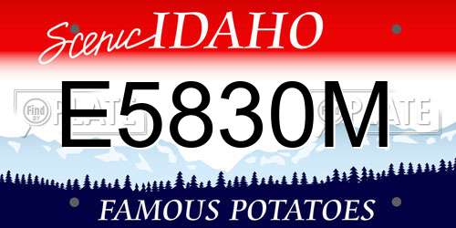 E5830M Idaho License Plate