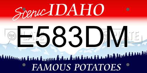 E583DM Idaho License Plate