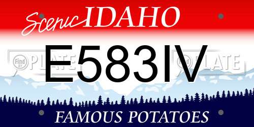 E583IV Idaho License Plate