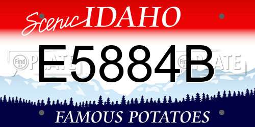 E5884B Idaho License Plate