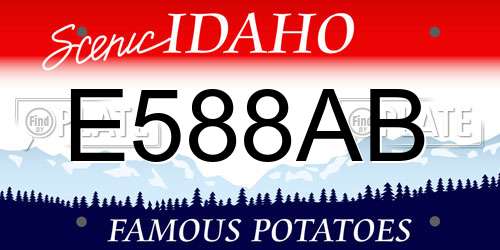 E588AB Idaho License Plate