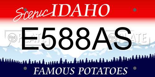 E588AS Idaho License Plate