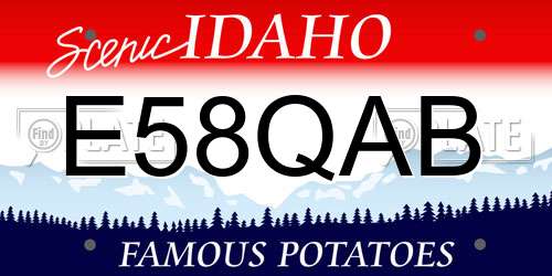 E58QAB Idaho License Plate