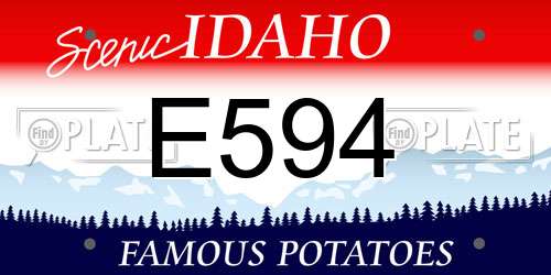 E594 Idaho License Plate
