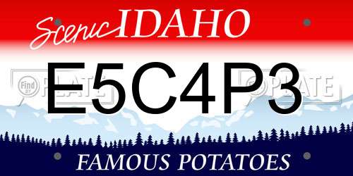 E5C4P3 Idaho License Plate