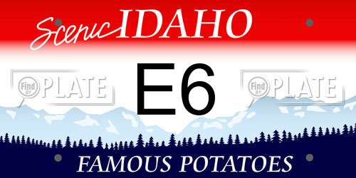 E6 Idaho License Plate