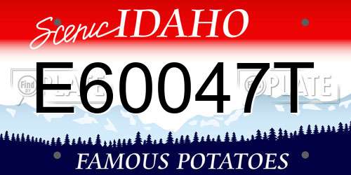 E60047T Idaho License Plate