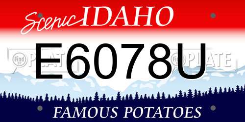 E6078U Idaho License Plate