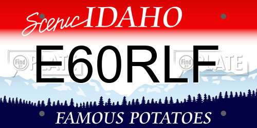 E60RLF Idaho License Plate