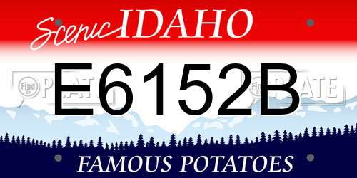 E6152B Idaho License Plate