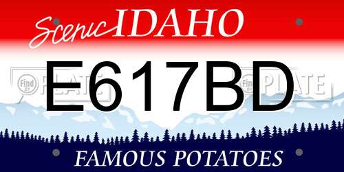 E617BD Idaho License Plate
