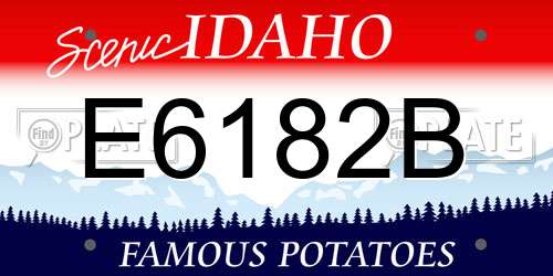 E6182B Idaho License Plate