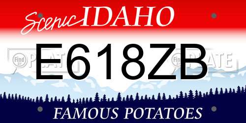E618ZB Idaho License Plate