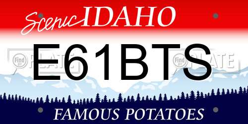 E61BTS Idaho License Plate