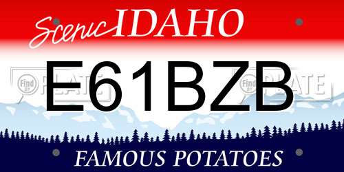 E61BZB Idaho License Plate
