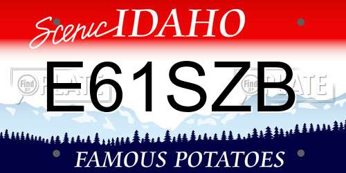 E61SZB Idaho License Plate