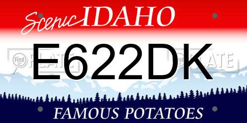 E622DK Idaho License Plate