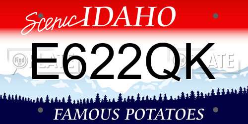 E622QK Idaho License Plate
