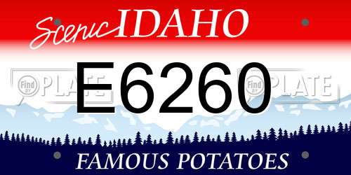 E6260 Idaho License Plate