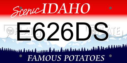 E626DS Idaho License Plate