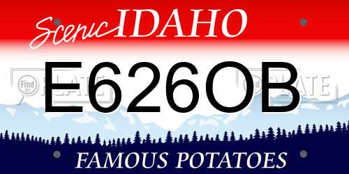 E626OB Idaho License Plate