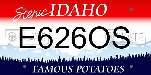 E626OS Idaho License Plate