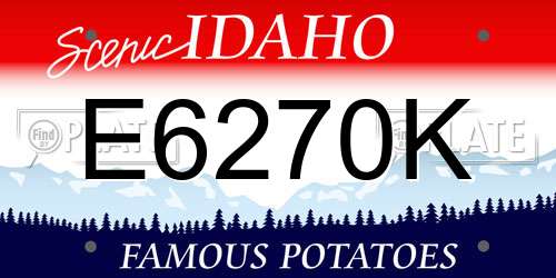 E6270K Idaho License Plate