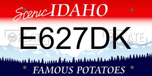 E627DK Idaho License Plate