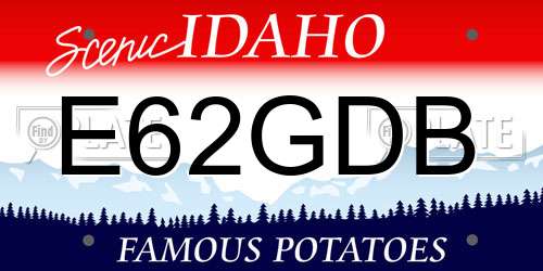 E62GDB Idaho License Plate