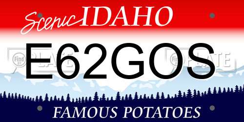 E62GOS Idaho License Plate