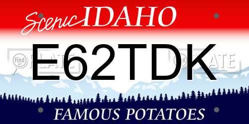 E62TDK Idaho License Plate