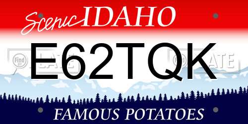 E62TQK Idaho License Plate
